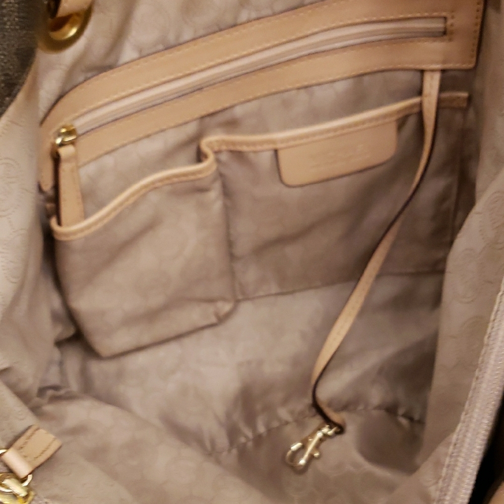 Michael Kors Brown Signature Tote with Structured Design - Picture 8 of 10